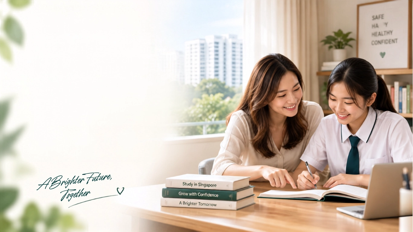 HomeBridgeSG guardianship services and family homestay for international students in Singapore, providing trusted local guardians, safe accommodation, and personalised student support.