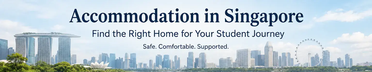 Student accommodation options in Singapore including university residences, private rentals, hostels, and family homestays for international students.